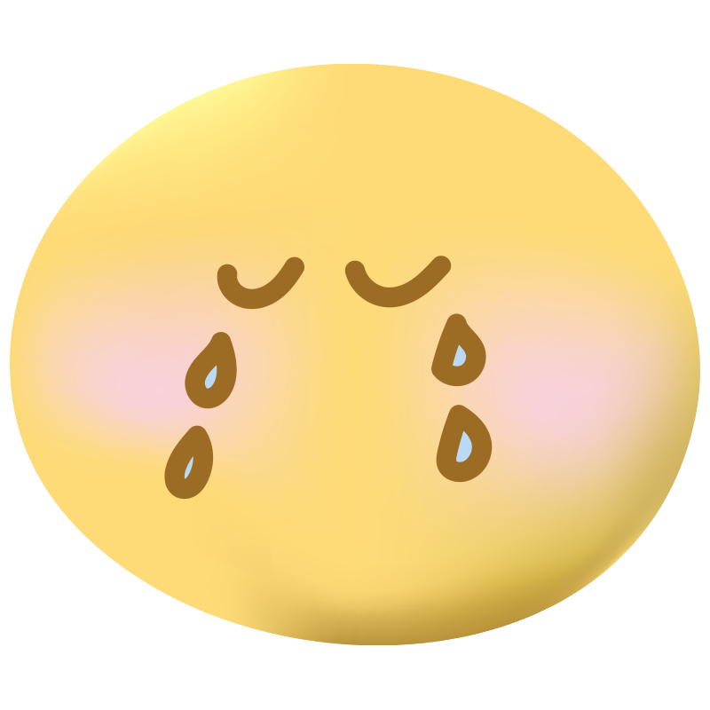 目を閉じ、両目から大粒の涙を流