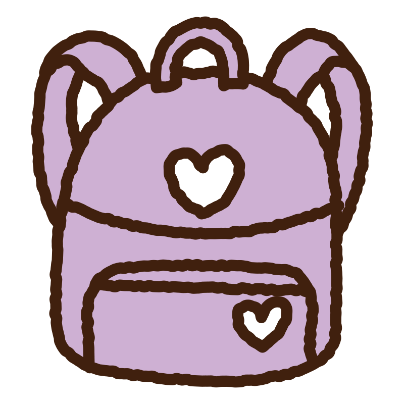 中央に大きなハート、ポケット部