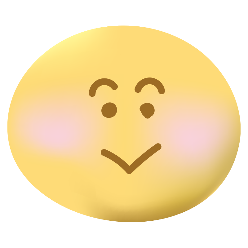 眉を上げてとぼけた表情をしてい