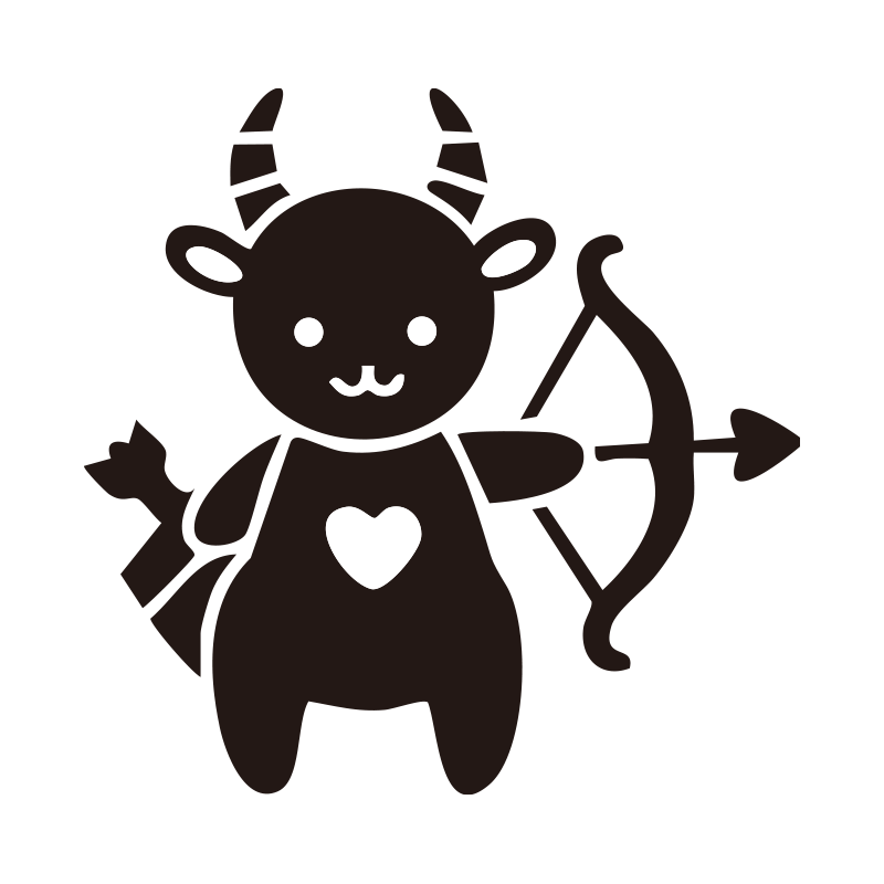 弓矢を手にした可愛らしいヤギの