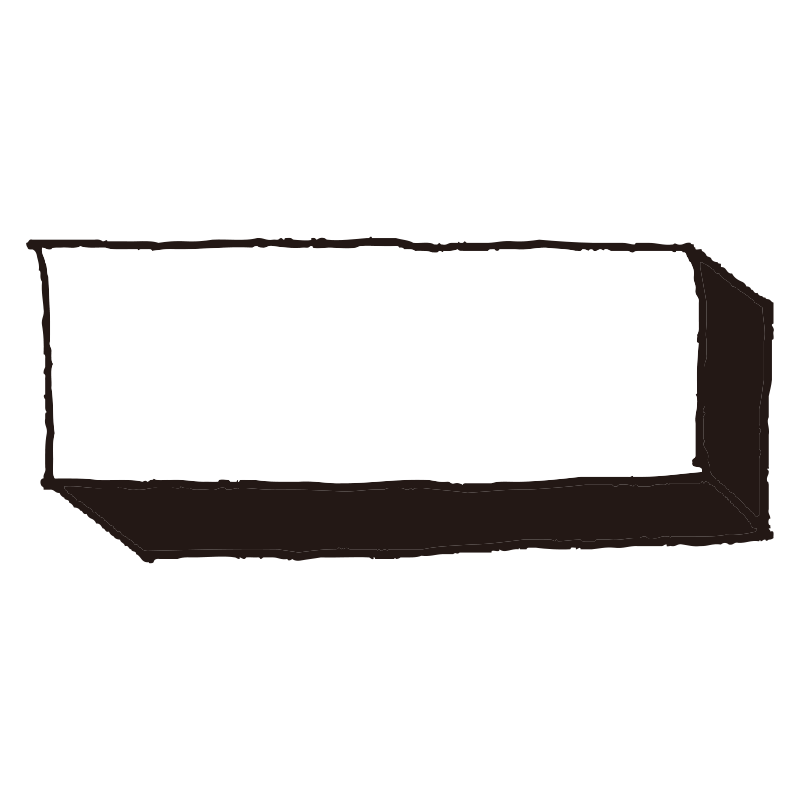 厚みのある3Dブロック風の長方