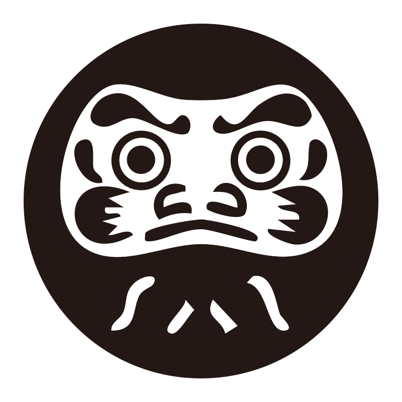 力強い目力が特徴的な、縁起物の