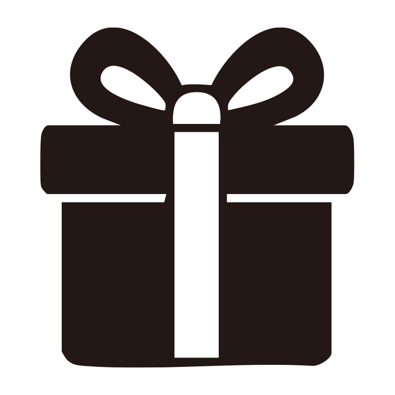 大きなリボンが結ばれた、四角い