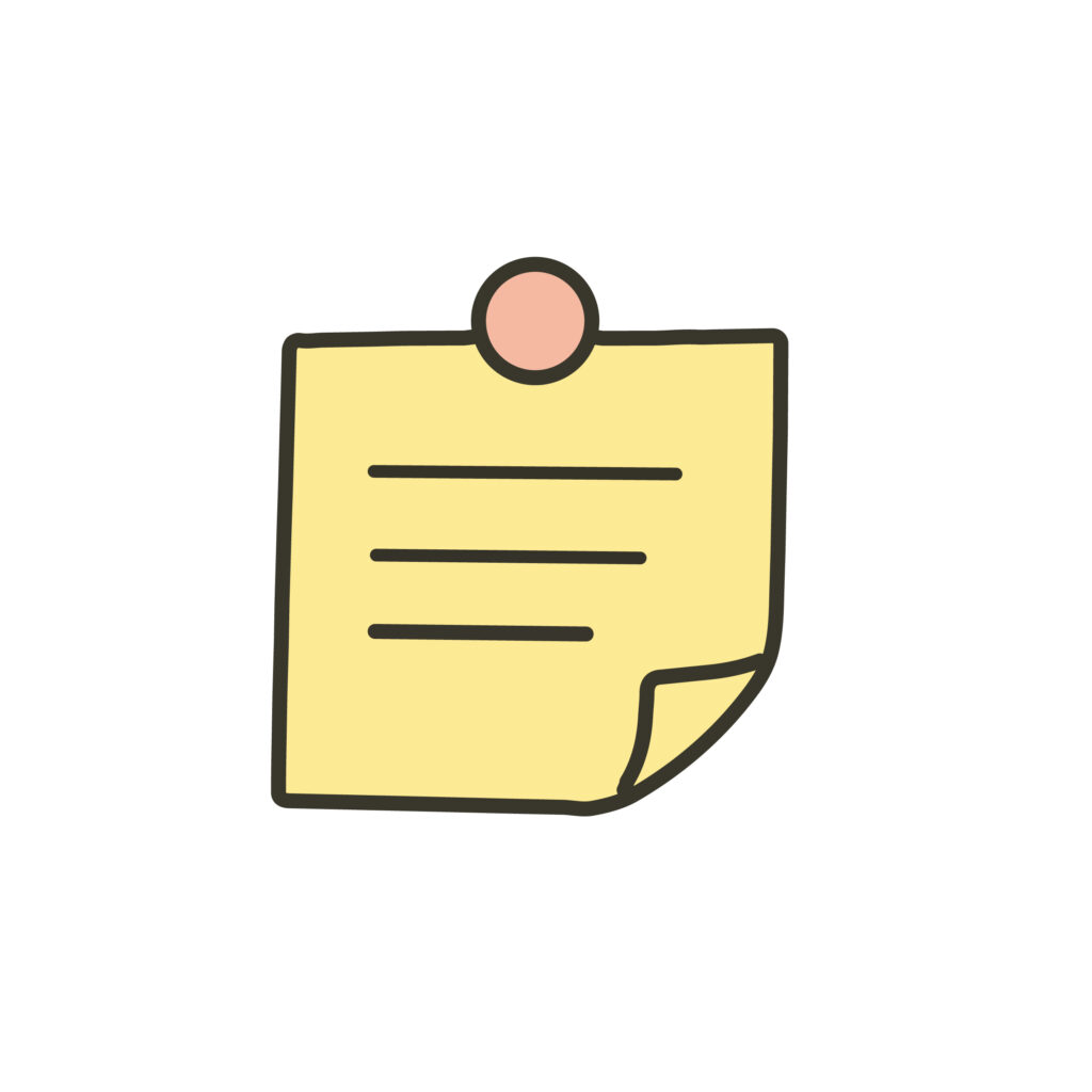 やわらかなタッチで描かれた付箋