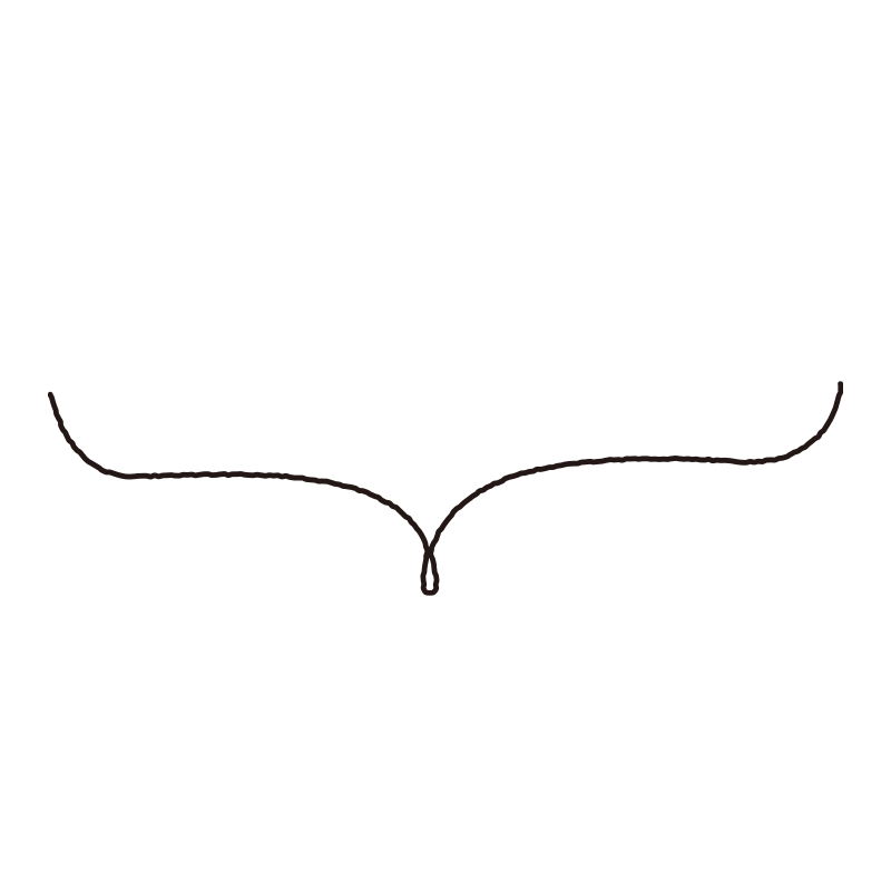 中央にくるりとした装飾がある、