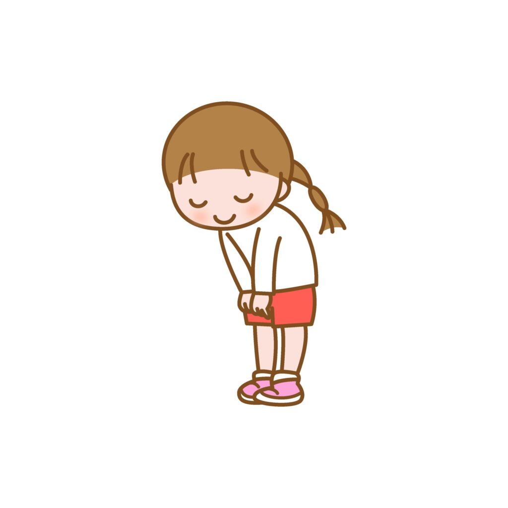 挨拶をする子どものイラストです