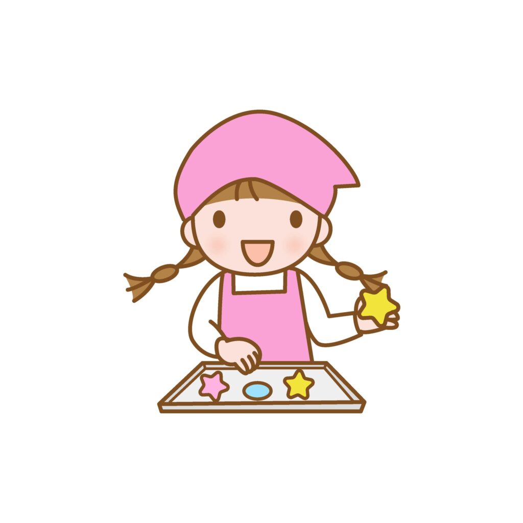 クッキーを作る子どものイラスト
