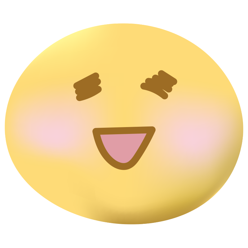 目を細めて口を大きく開け、心か