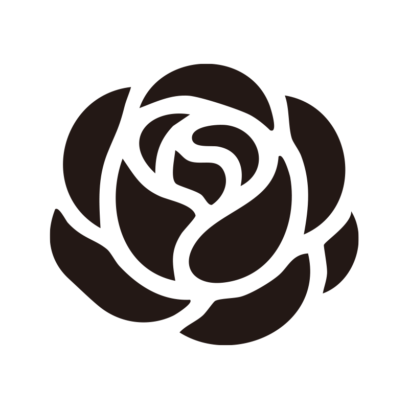 花びらが重なり合う様子をシンプ