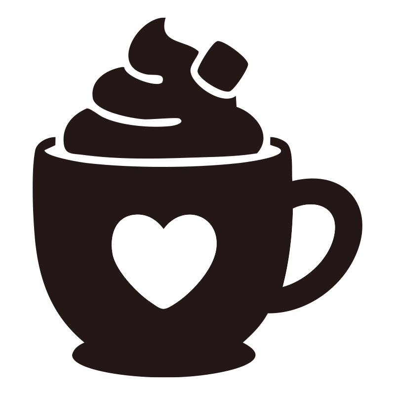 ハートマークが描かれたマグカッ