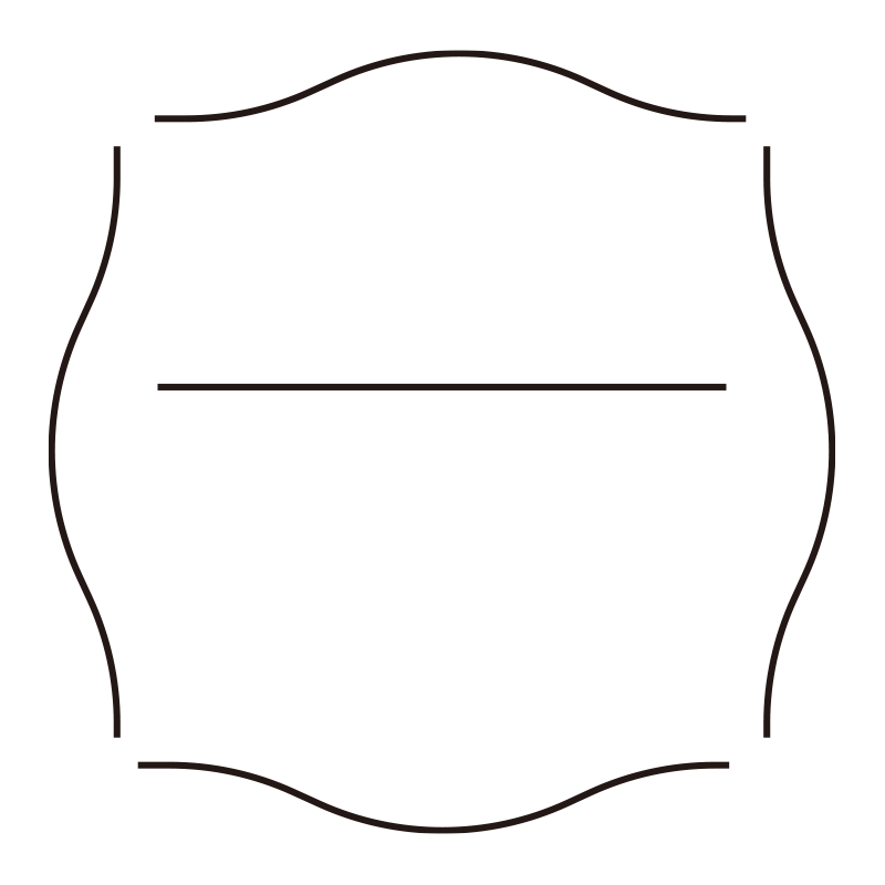 上下左右が緩やかな曲線で構成さ