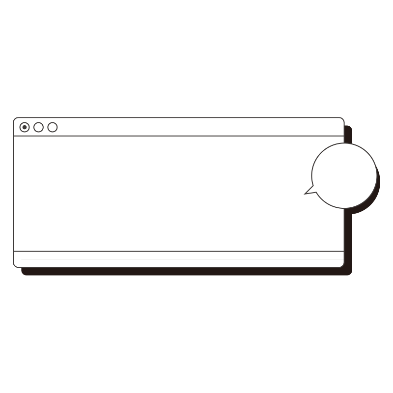 ブラウザウィンドウの右側に丸い