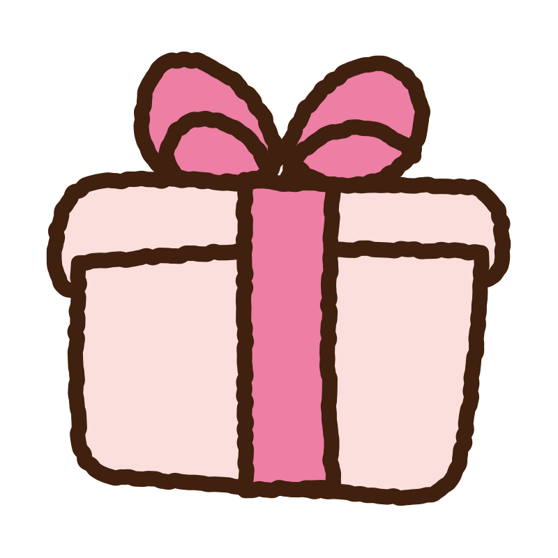 淡いピンク色の箱に、濃いピンク