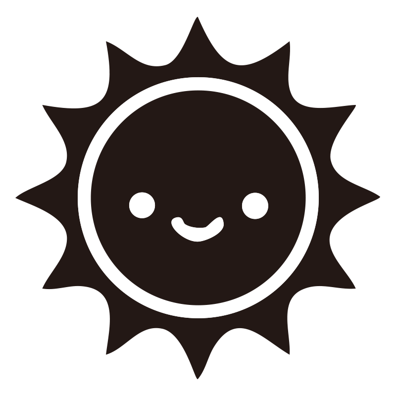 にっこりと微笑む表情が描かれた