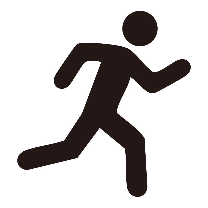 軽快に走る人物をシンボル化した