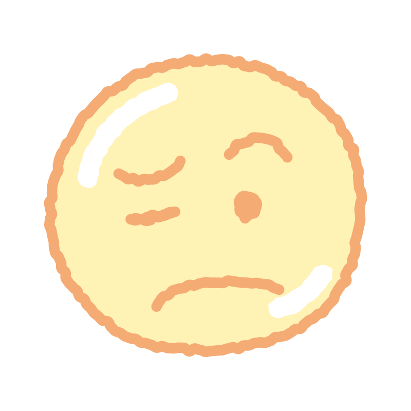 絵文字を描いた、手書き風の温か