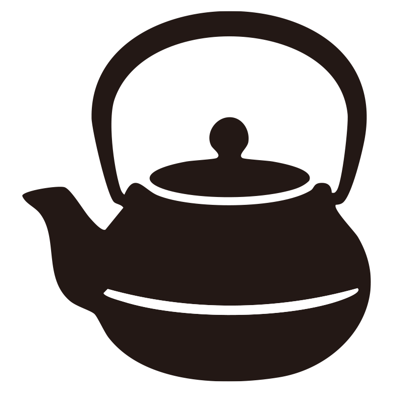 鉄器を描いたシンプルなモノクロ