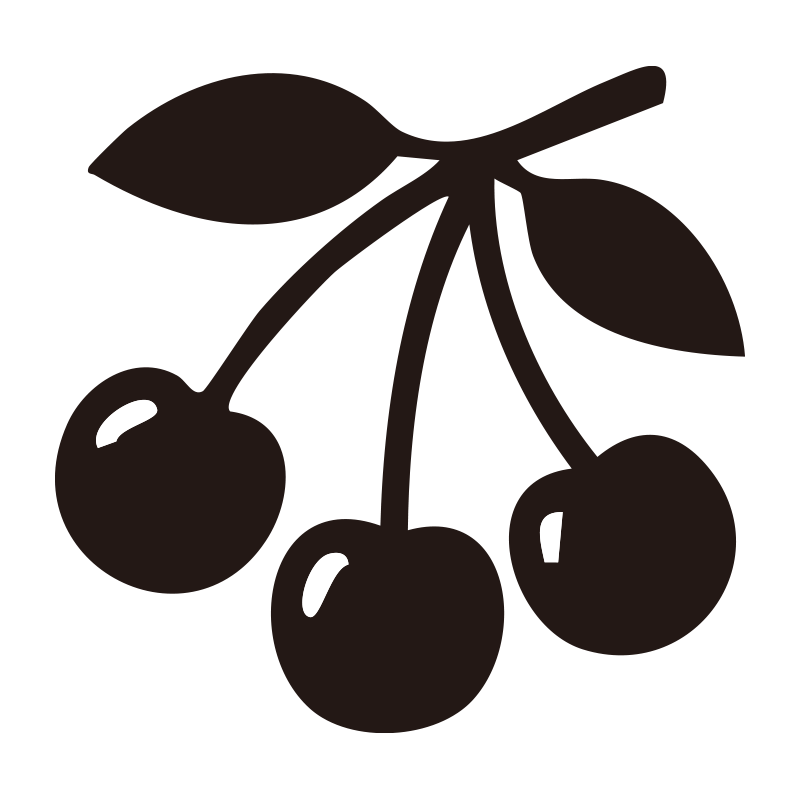 葉っぱのついた茎に3つの実がな