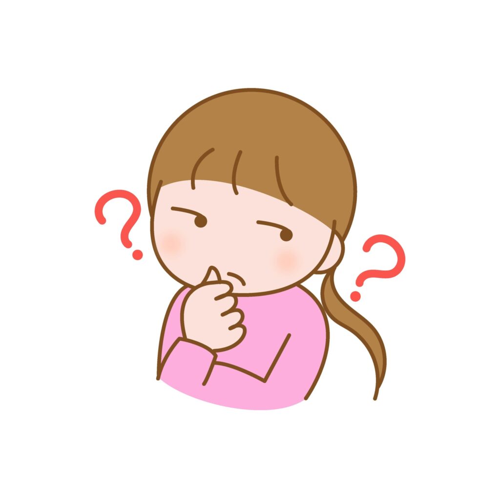 人物の表情イラストです。 疑う