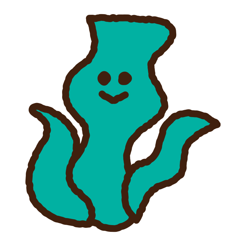 海中でゆらゆらと揺れるワカメを