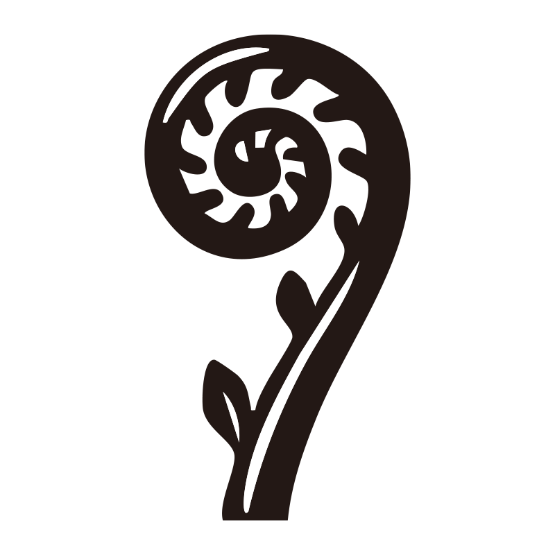 ぜんまいを描いたシンプルなモノ