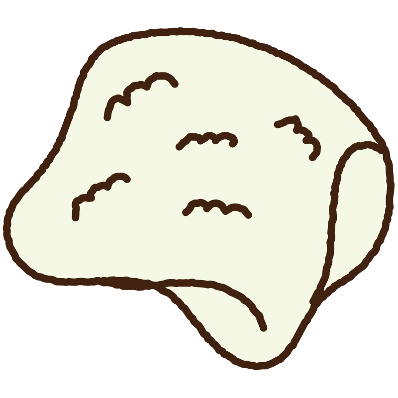 タオルを優しいパステル調で表現