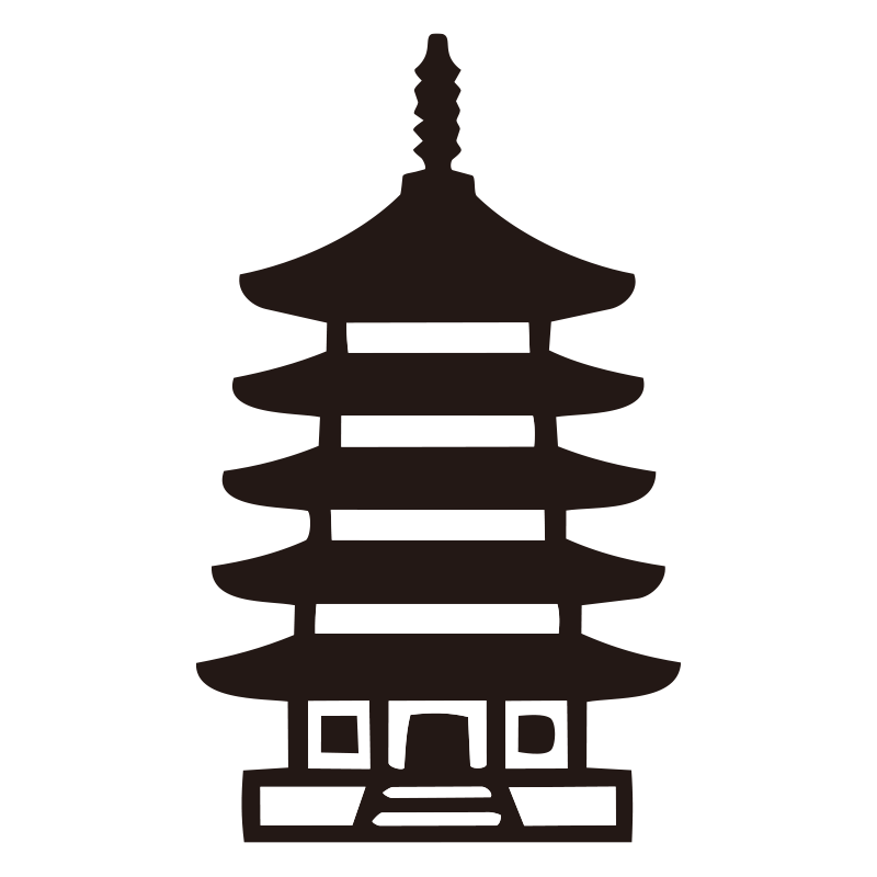 五重塔を描いたシンプルなモノク