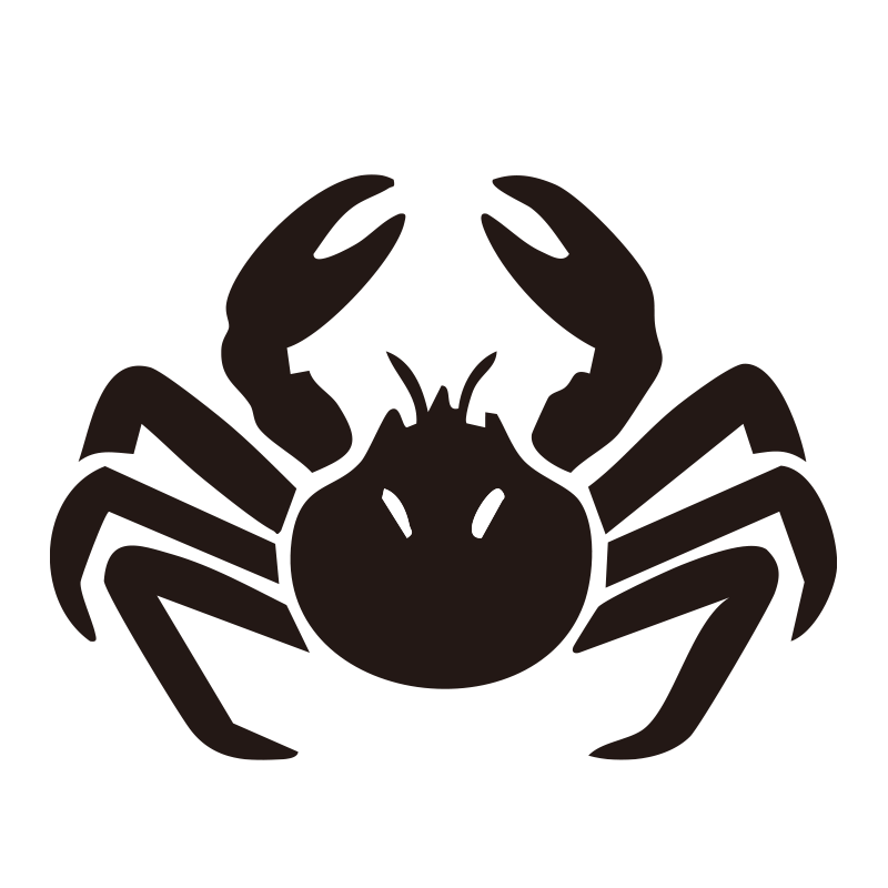 かにを描いたシンプルなモノクロ