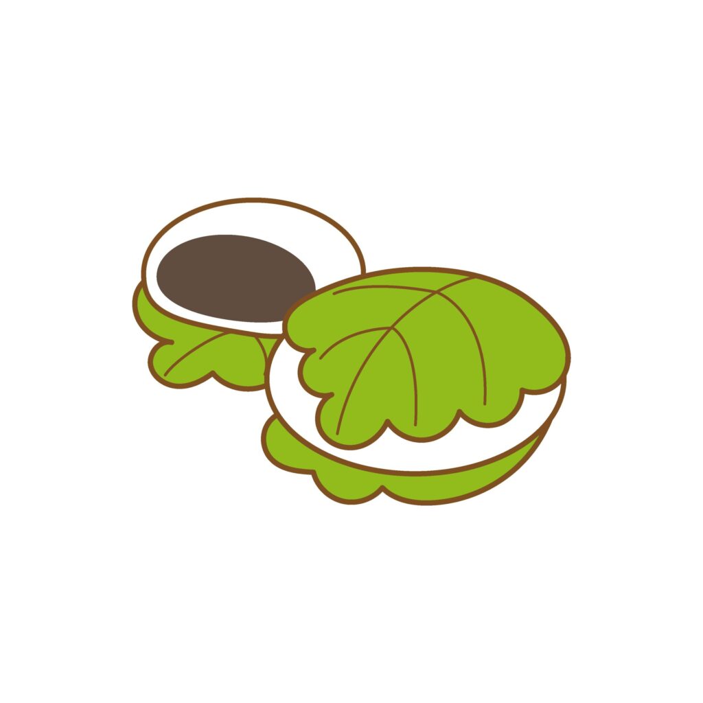 柏餅のイラスト素材です。 ５月