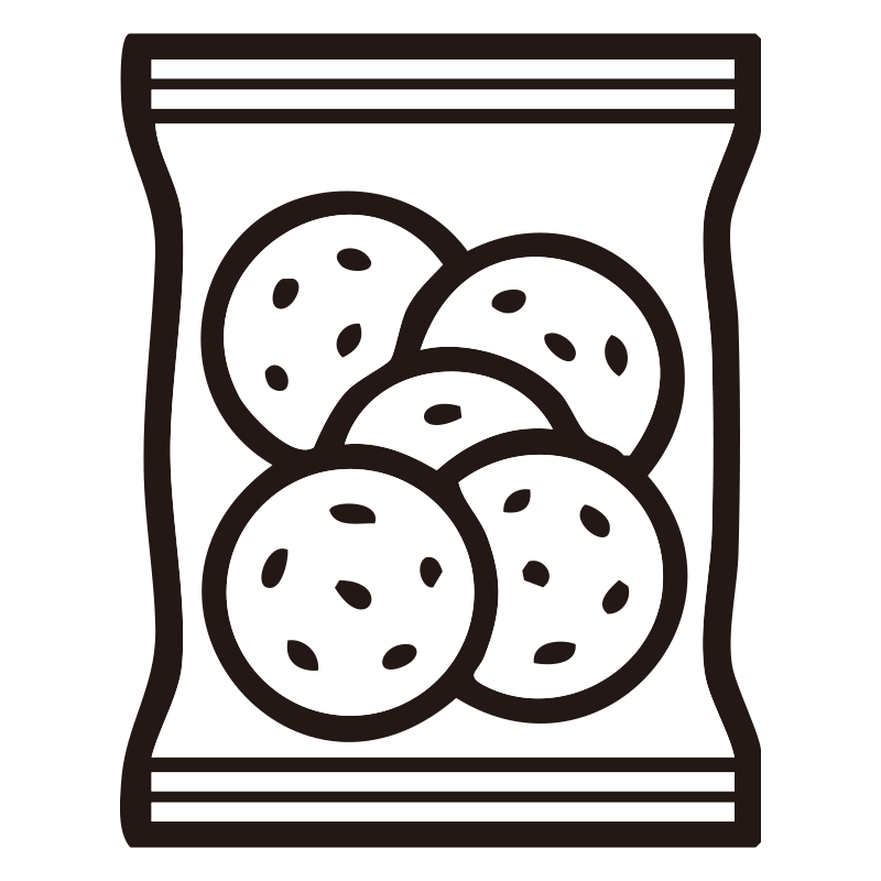 せんべいを描いたシンプルなモノ