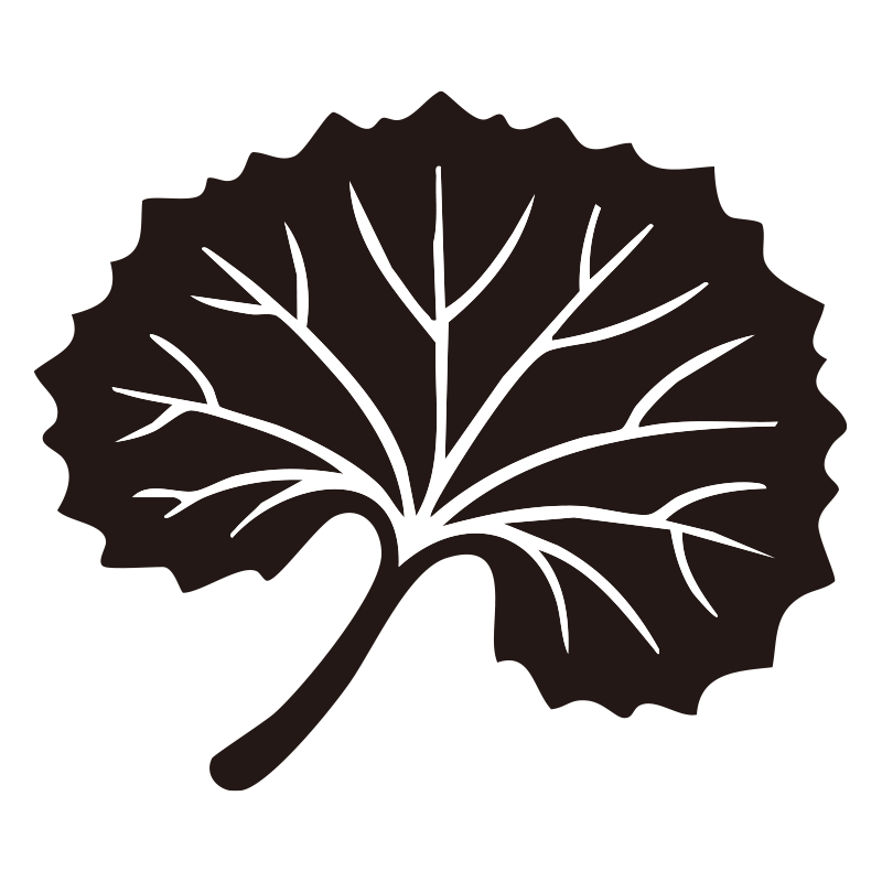 葉を描いたシンプルなモノクロシ