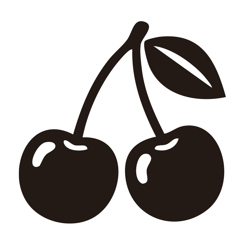 さくらんぼを描いたシンプルなモ