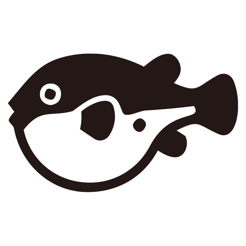 ふぐをシンプルに描いた、透過P