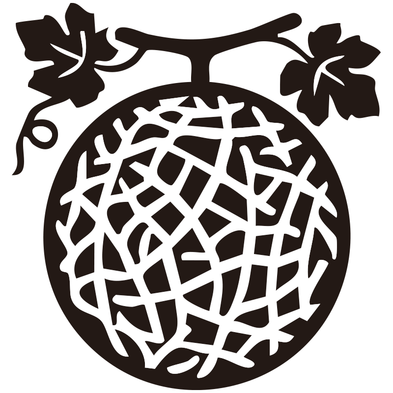 メロンを描いたシンプルなモノク