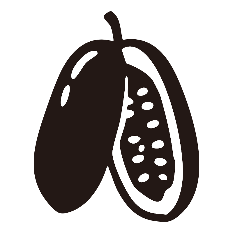 あけびを描いたシンプルなモノク