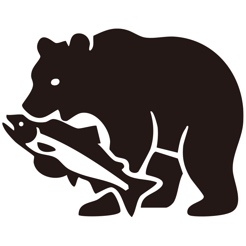 クマを描いたシンプルなモノクロ