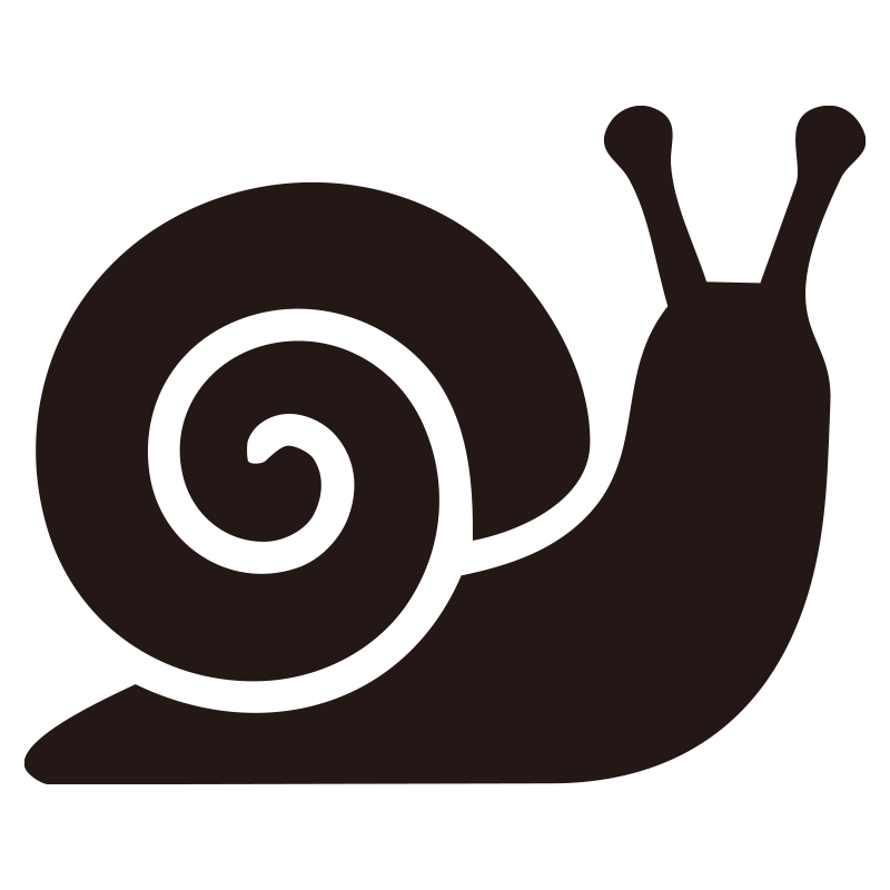 かたつむりをシンプルに描いた、