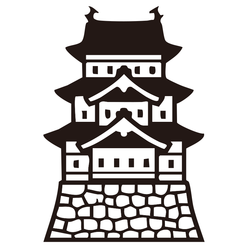 お城を描いたシンプルなモノクロ