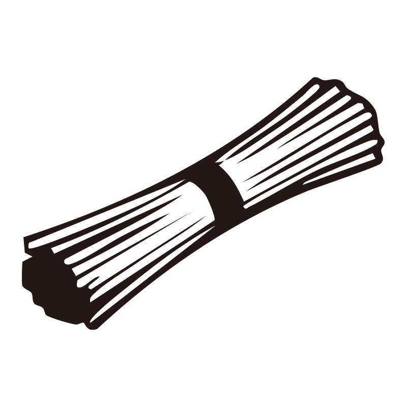 うどんを描いたシンプルなモノク