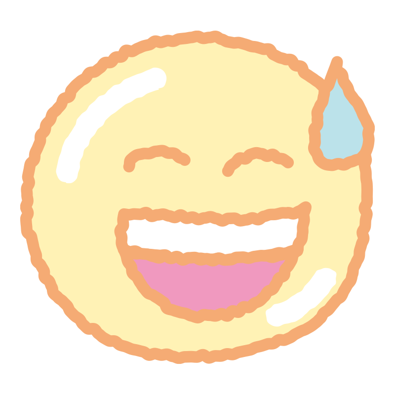 絵文字を描いた、手書き風の温か