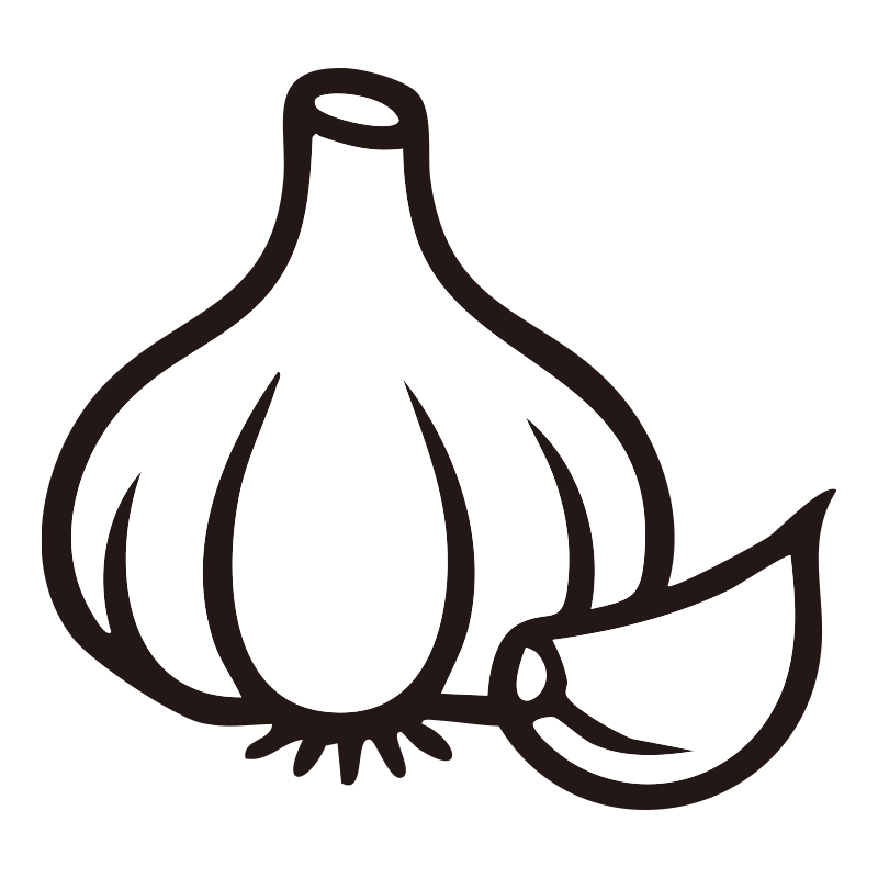 にんにくを描いたシンプルなモノ