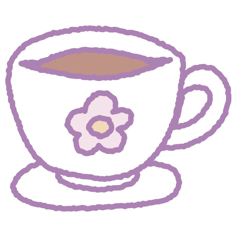 コーヒーを描いた、手書き風の温