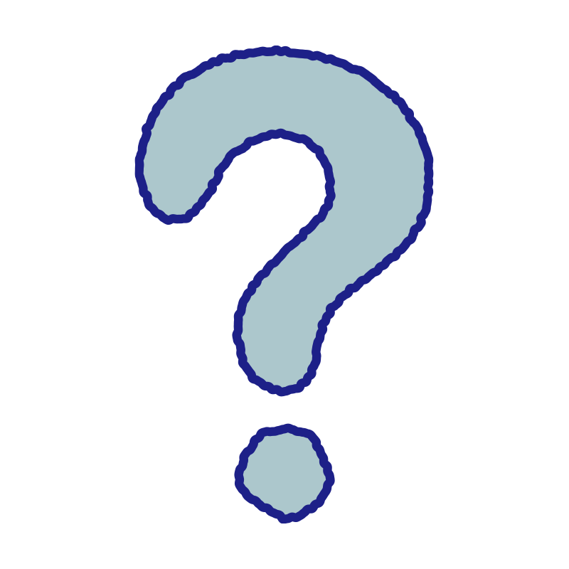 はてなを描いた、手書き風の温か