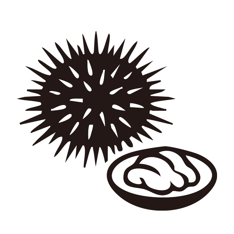 ウニを描いたシンプルなモノクロ