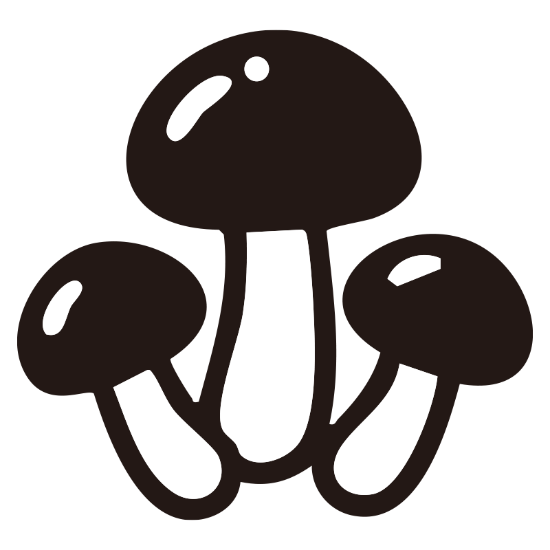 しめじを描いたシンプルなモノク