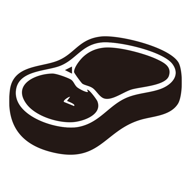 ステーキを描いたシンプルなモノ