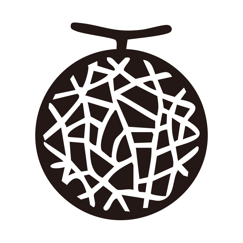 メロンを描いたシンプルなモノク