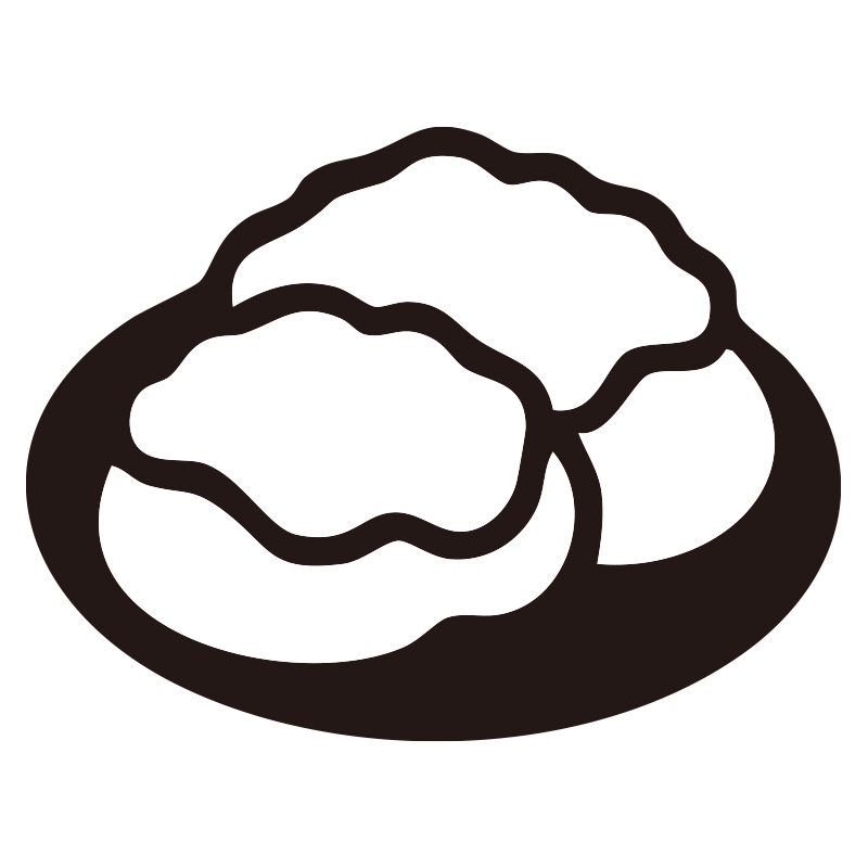 おもちを描いたシンプルなモノク