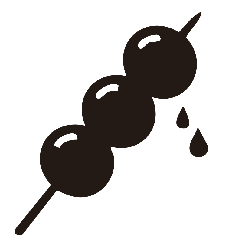 だんごを描いたシンプルなモノク