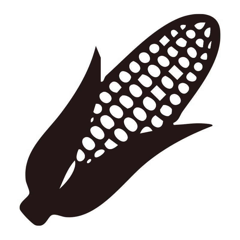 とうもろこしを描いたシンプルな